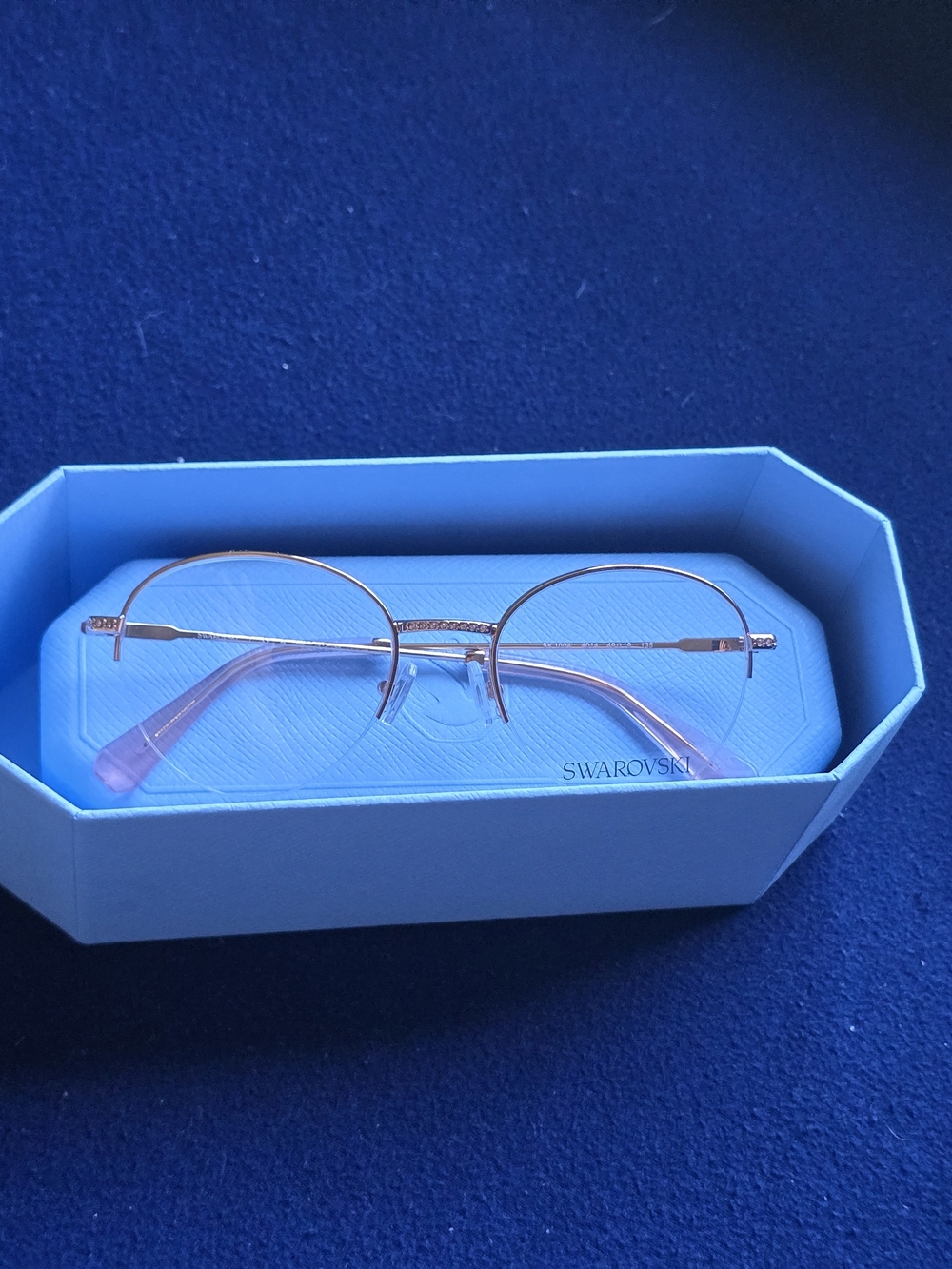Swarovski Rose Gold Rimless Crystal-Embellished Women's Glasses